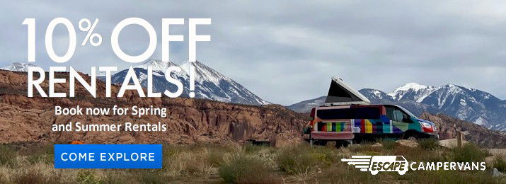 Escape Campervan Rental Discounts. Save 10% with exclusive Coupon Code