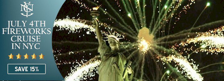 New York July 4th Fireworks Cruise. Save 15% with Coupon Code