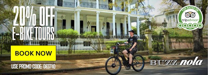 New Orleans Electric Bike Tour. Save 20% with Promo Code