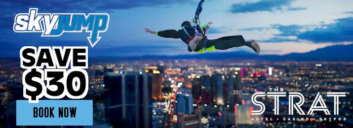 SkyJump at The STRAT. Save $30.00 with Coupon Code: DCOUPON