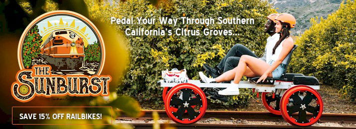 Sunburst Railbikes. Save 15%